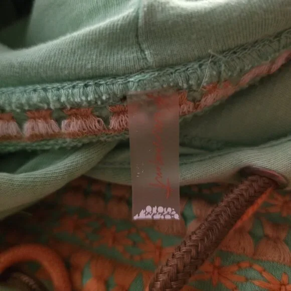 Free People Sprint To The Finish Geo Logo Hoodie Womens S Sour Apple Combo Green - Picture 5 of 7